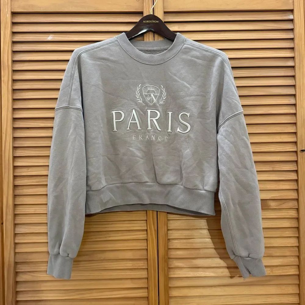 Abercrombie & Fitch Paris Crop Pullover size small